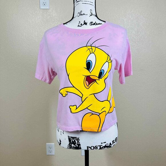 Looney Tunes pink tweety short sleeve tee size S love tribe baddie academia - Picture 4 of 10